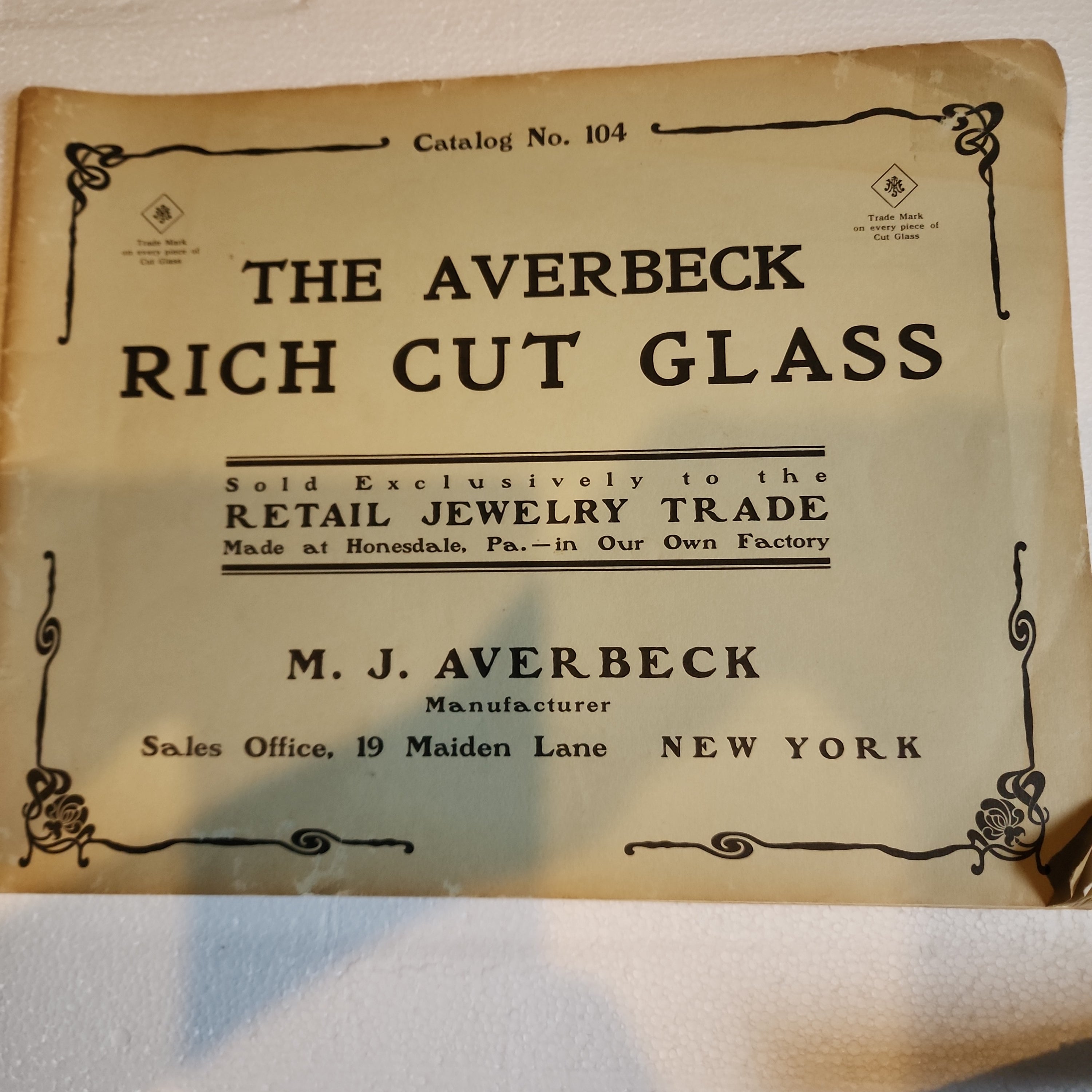 The Averbeck ACGA Rich cut glass Catalog ABP O'Rourke Crystal Awards
