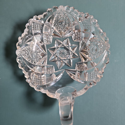 ABP Crystal Cut Glass handled nappie IRV