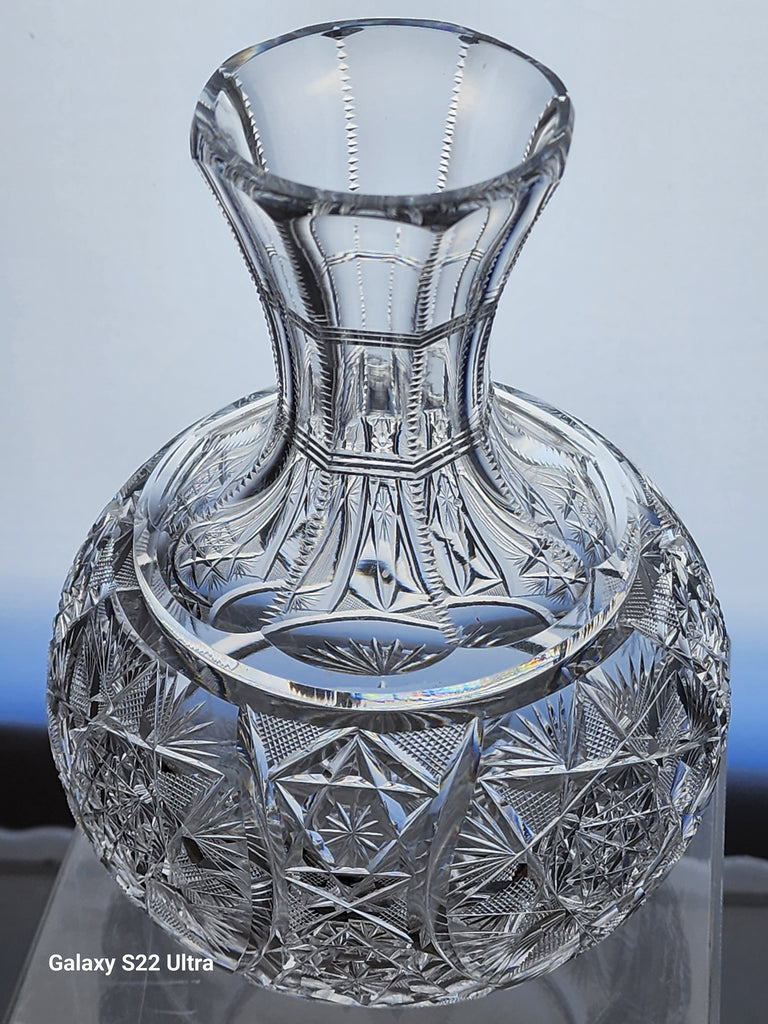 Antique Clear Cut Glass high quality Carafe Crystal Decanter American Brilliant Period ABP