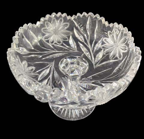 American Brilliant Period Cut Glass compote jon