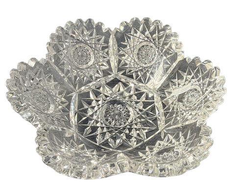 America Brillant Period cut glass blowout bowl abp