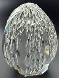 Hand cut glass honeycomb  paperweight, 32% lead crystal Signed