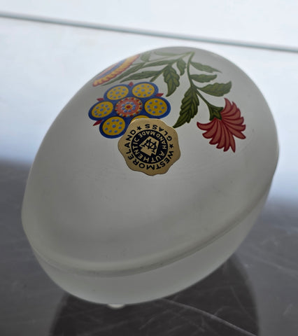 Westmoreland frosted egg shape trinket box