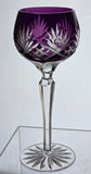 Amethyst cut  to clear glass tall hock wine