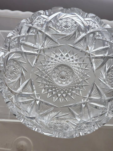ABP cut glass low bowl American brilliant
