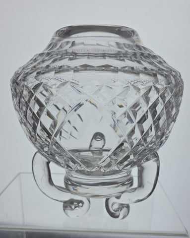 Hand cut glass rose globe one of a kind