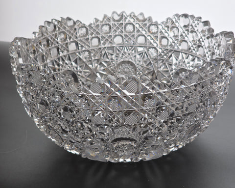 ABP cut glass bowl American Brilliant propeller