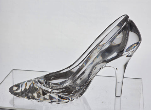 Hand cut glass slipper Signed