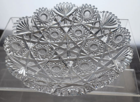 ABP cut glass dish antique crystal Flashy