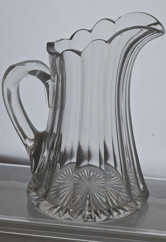 Signed Libbey cut glass pitcher ABP antique.