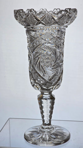 ABP cut glass Luzerne vase antique Olga pattern