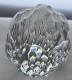 Hand cut glass honeycomb  paperweight, 32% lead crystal Signed