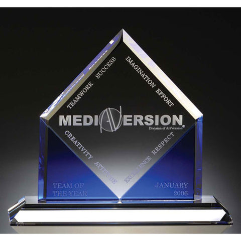 Sapphire Optic Glass Spirit Award - O'Rourke crystal awards & gifts abp cut glass