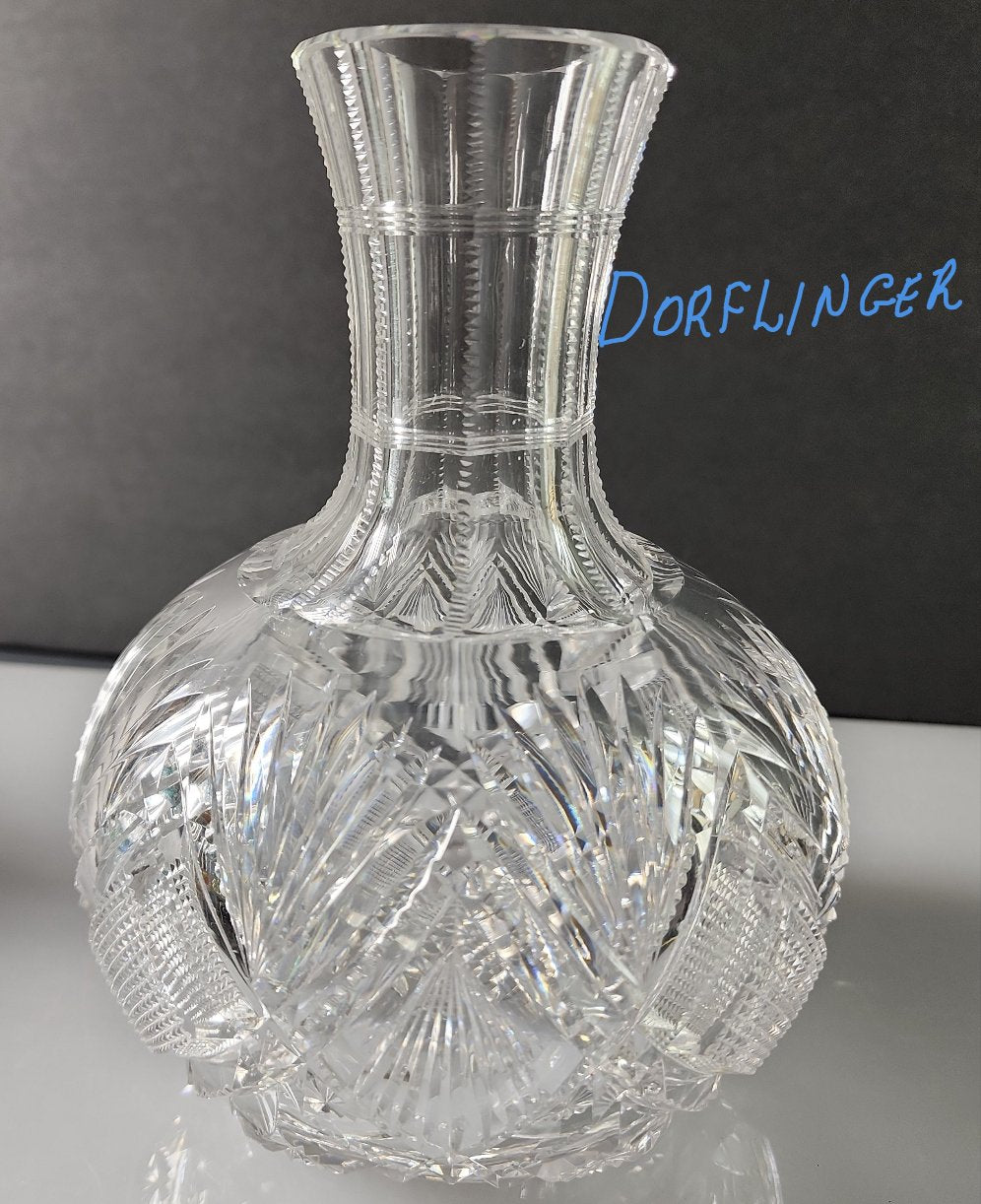 American Brilliant Cut Glass Water Carafe 