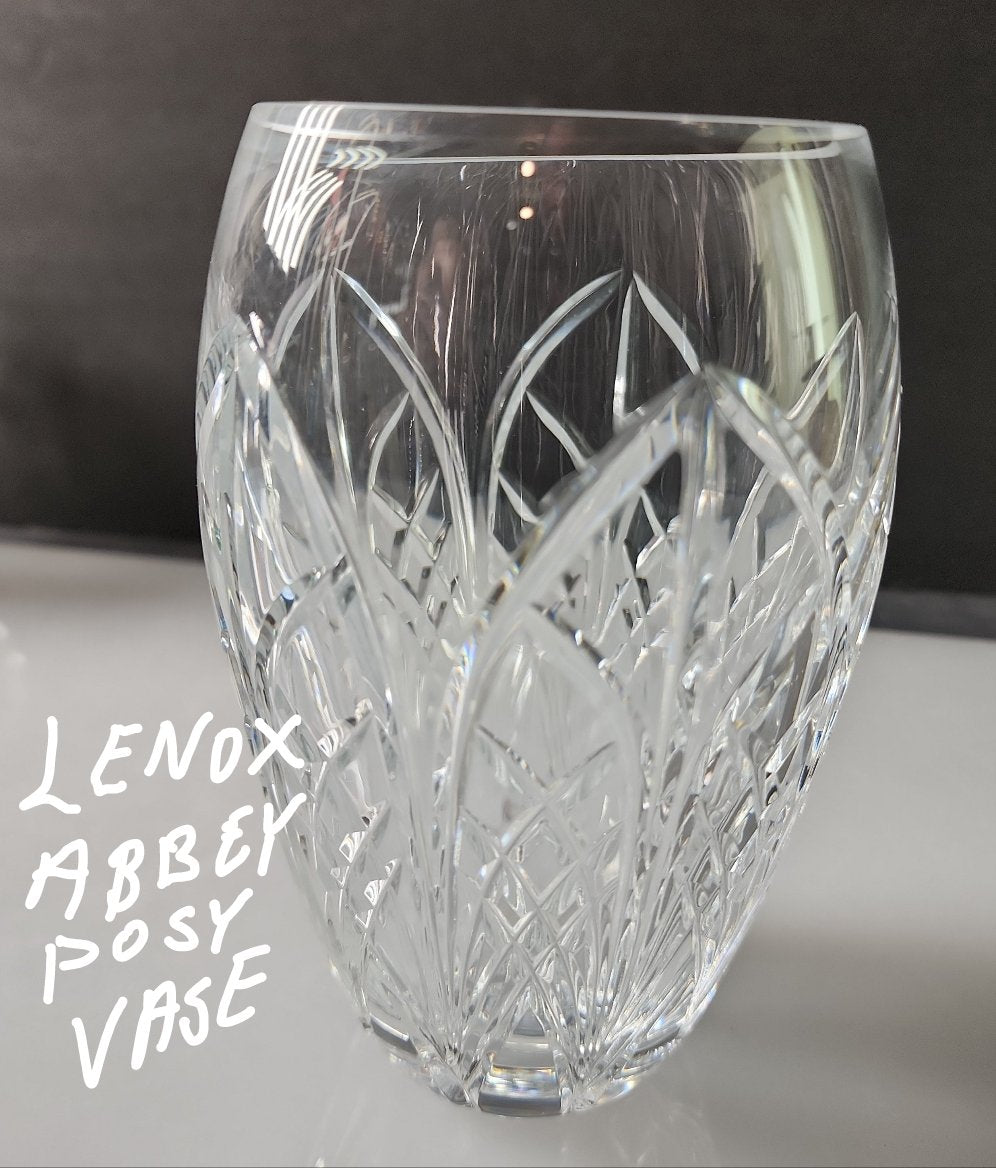 Lenox Cut glass Crystal Abbey posy vase Made in USA Signed O'Rourke