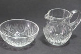 Hand Cut glass mini sugar & creamer ideal for Leprechaun or Doll house - O'Rourke crystal awards & gifts abp cut glass