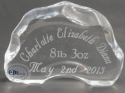 Charlotte Elizabeth Diana British Royal baby paperweight 24% lead crystal - O'Rourke crystal awards & gifts abp cut glass