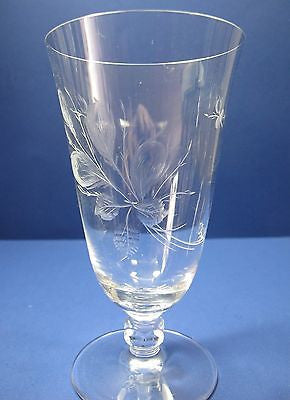 Etched Crystal Stemmed Wine Glass