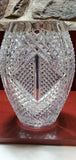 Hand Cut 24% lead crystal vase with space for etching 5 lb Award