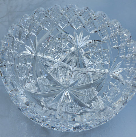 ABP cut glass signed Hawkes bowl American brilliant