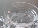 Hand Cut glass sugar Floral Strawberry silver lid