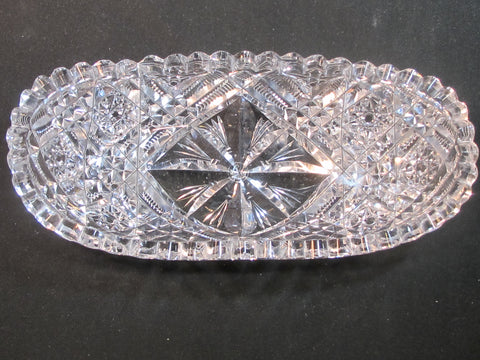 ABP Crystal Cut Glass signed Libbey oval dish