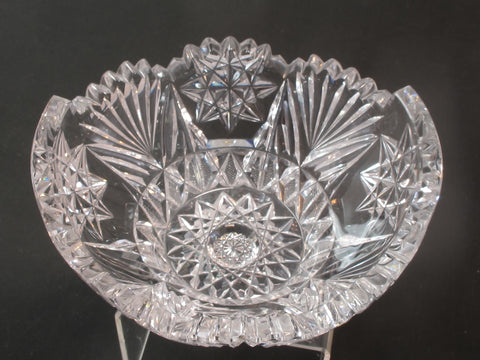 ABP cut glass handle ice tub Antique crystal Made in USA