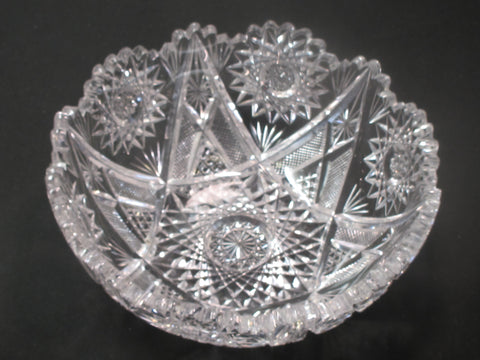 ABP crystal bowl hand cut glass mouth blown