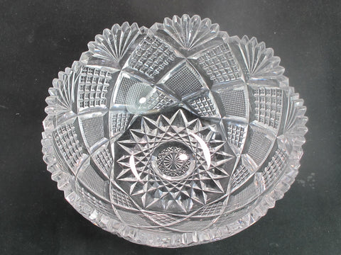 ABP cut glass bowl American brilliant blown blank Hand polished