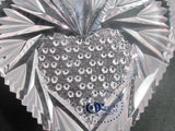 Valentines day Hand Cut 24% lead crystal heart Paperweight signed Peter ORourke