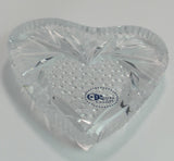 Valentines day Hand Cut 24% lead crystal heart Paperweight signed Peter ORourke