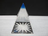 Hand Cut Sapphire Pyramid Star Award - O'Rourke crystal awards & gifts abp cut glass
