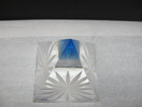 Hand Cut Sapphire Pyramid Star Award - O'Rourke crystal awards & gifts abp cut glass