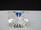 Hand Cut Sapphire Pyramid Star Award - O'Rourke crystal awards & gifts abp cut glass