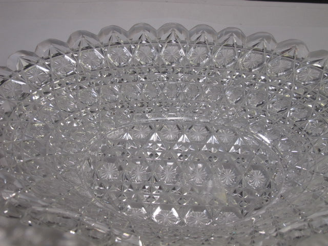 ABP cut glass odd shape dish