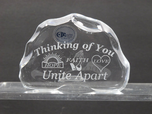 Thinking of you paperweight, 24% lead crystal Great gift Hope Faith Hope