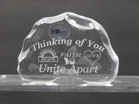 Thinking of you paperweight, 24% lead crystal Great gift Hope Faith Hope
