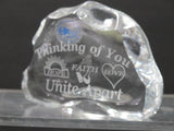Thinking of you paperweight, 24% lead crystal Great gift Hope Faith Hope