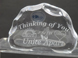 Thinking of you paperweight, 24% lead crystal Great gift Hope Faith Hope