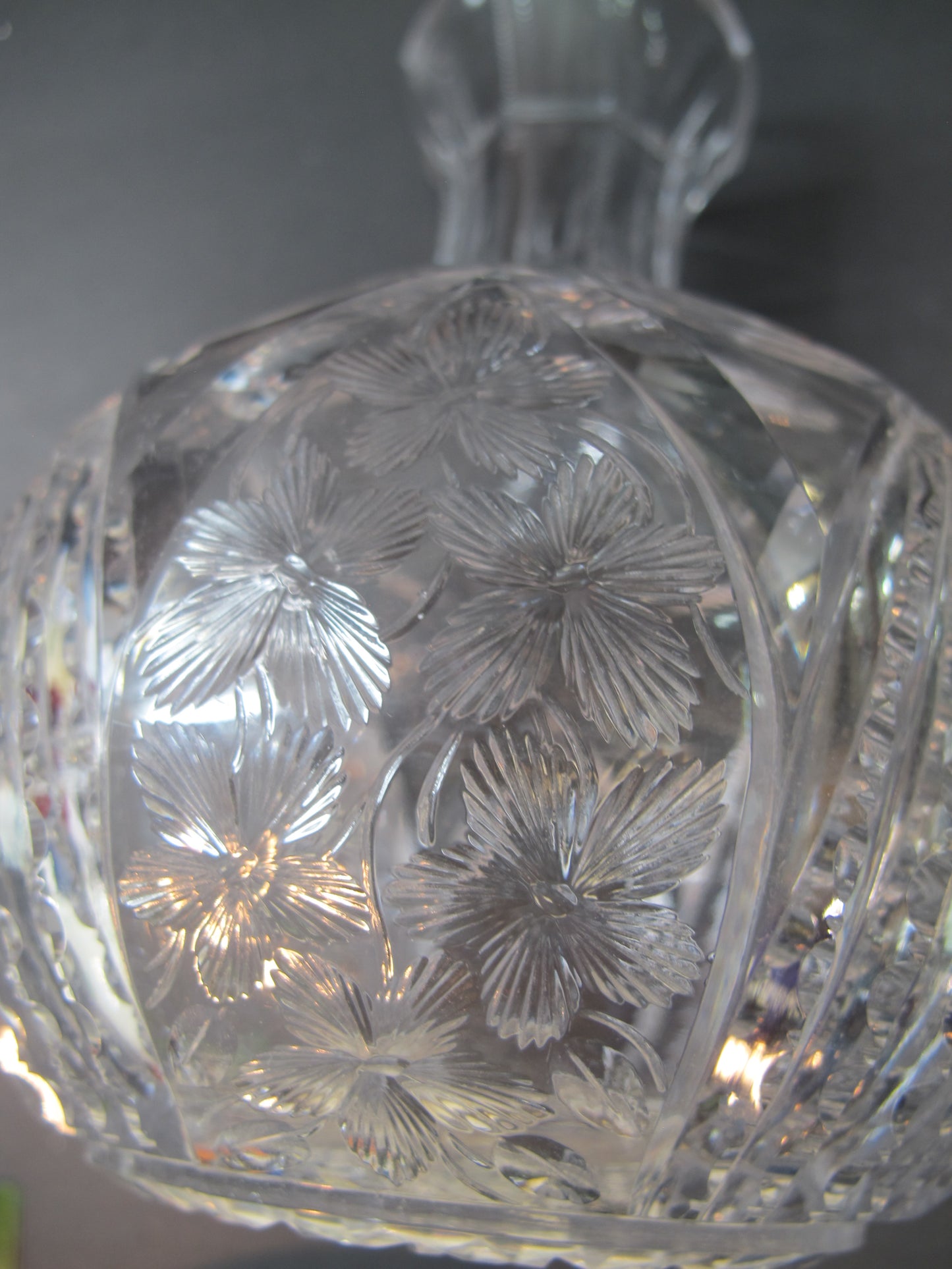 ABP Carafe American Brilliant Period hand Cut Glass floral 629