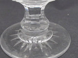 Hand cut old glass pedestal vase honeycomb auction