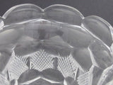 Hand cut old glass pedestal vase honeycomb auction