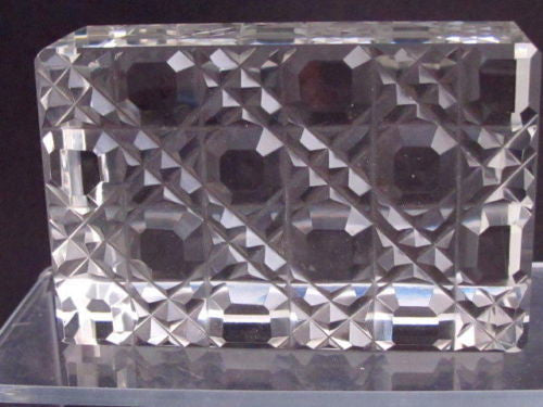 Hand Cut Glass paperweight, DEEP CUT 24% lead crystal auction