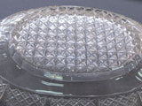 Old Cut Glass oval dish Antique Crystal  insert auction