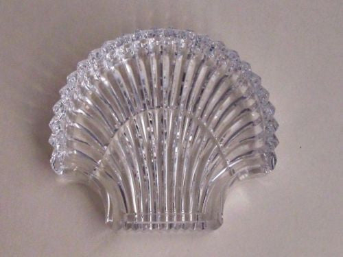 Signed Waterford cut  glass Hand Cut dish / tray shell auction