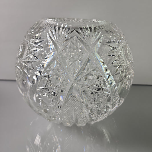 ABP cut glass rose bowl, Antique crystal auction