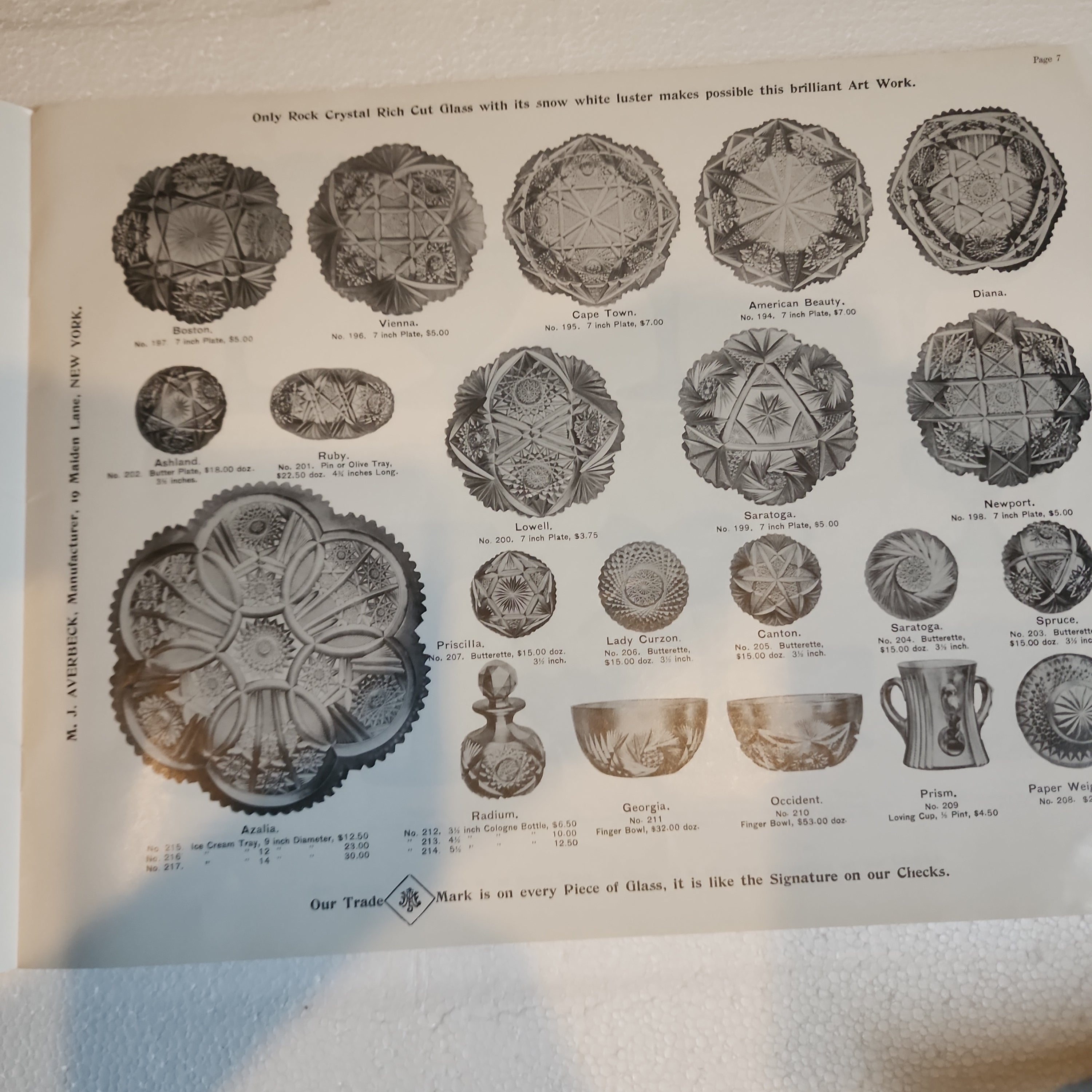 The Averbeck ACGA Rich cut glass Catalog ABP O'Rourke Crystal Awards