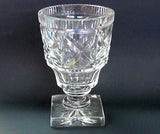 Old Cut glass vase Antique Crystal square base auction