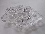 American Brilliant Period Cut Glass odd shape dish  ABP antique