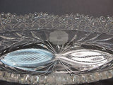 American Brilliant Period hand Cut Glass canoe dish abp antique auction